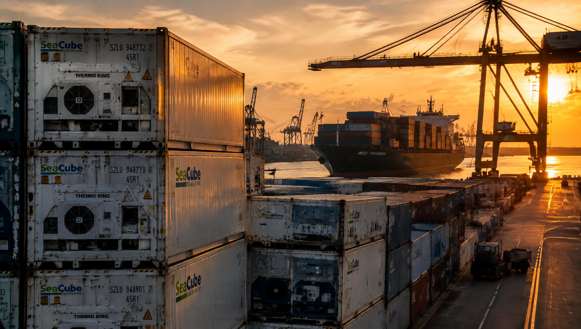 Reefer containers at port